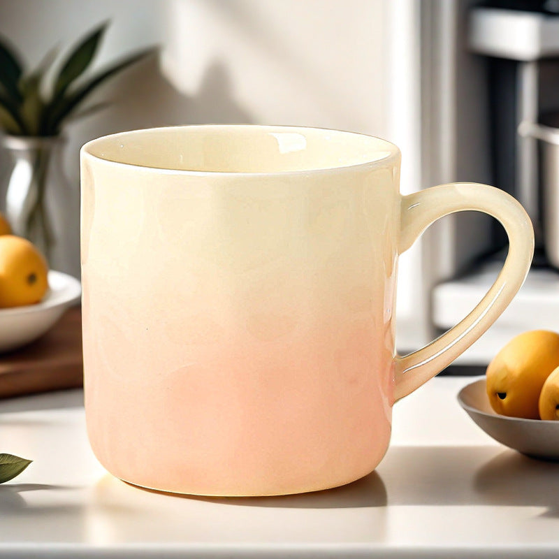 High-color Gradient Mug Companion Gift Women Mug Home Design Ceramic Mug Couple Breakfast Mug Gift