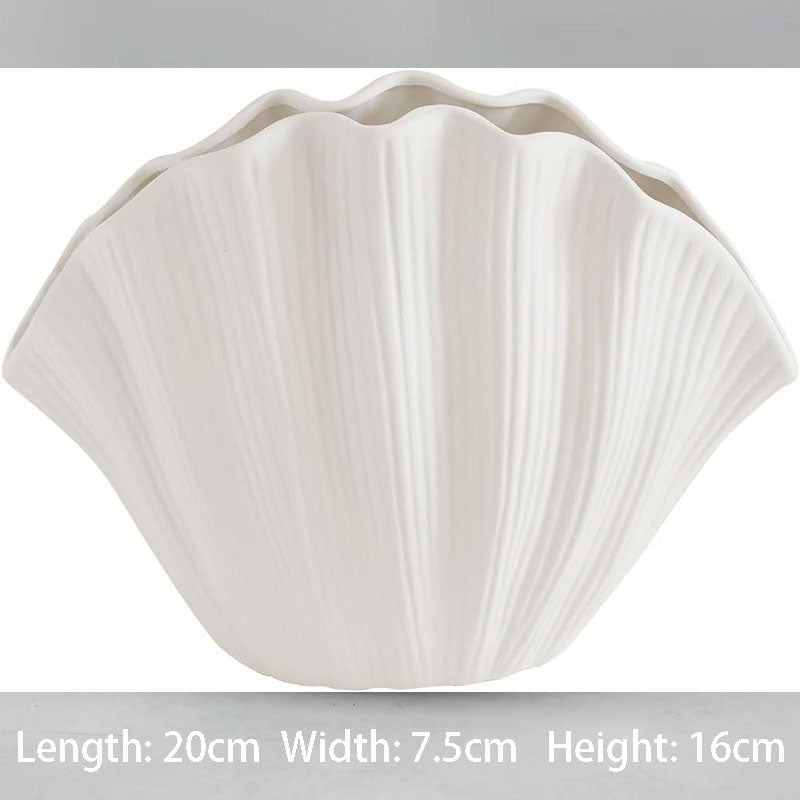 Vase Ceramic Flower Arrangement Premium Creative Vase Medieval Ins Style High-value Shell Ceramic Vase Ornament