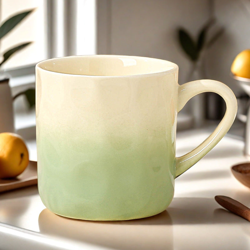 High-color Gradient Mug Companion Gift Women Mug Home Design Ceramic Mug Couple Breakfast Mug Gift