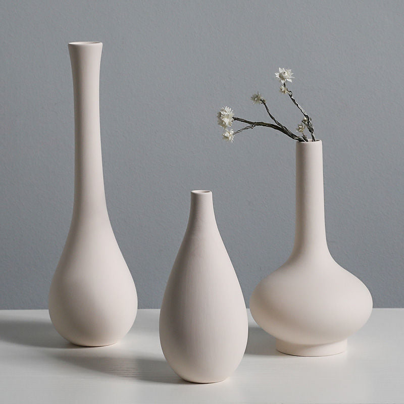 Antique Vases Plain Embryo Ceramics Ins Style High Value Flower Arrangement Wine Cabinet Decorations Ornaments Crafts