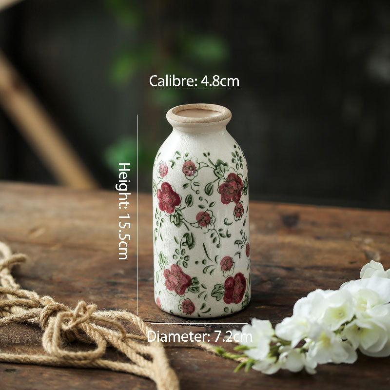 Minimalist Style Ceramic Niche Vase Arrangement Living Room Flower Arrangement Dried Flower Creative Retro Premium Feeling Art American Rustic