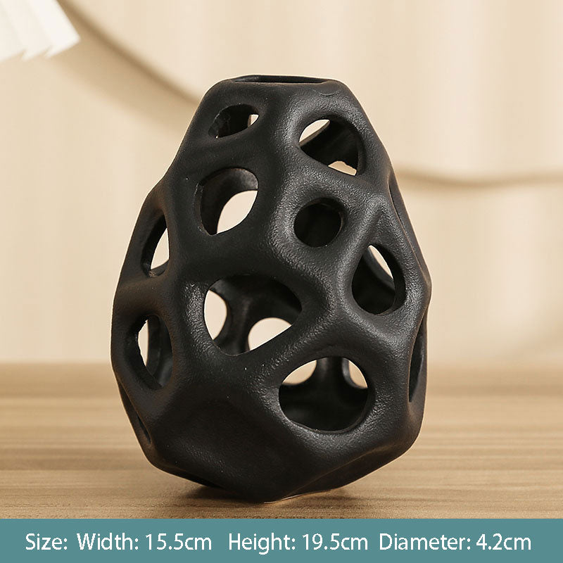Modern Minimalist Ceramic Geometric Hollow Minimalist Creative Decoration Fashion Home Sample Room Soft Decorations Ornament