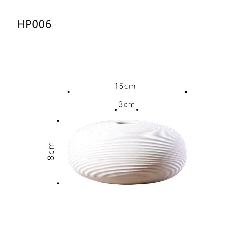 Scandinavian Modern Ins Ceramic Vase Dry Flower Arrangement Living Room Bookcase Wine Cabinet Sample Room Decorative Accessories