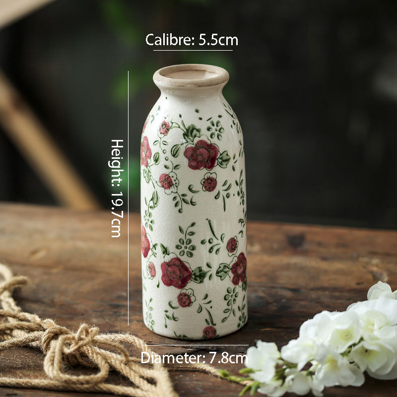 Minimalist Style Ceramic Niche Vase Arrangement Living Room Flower Arrangement Dried Flower Creative Retro Premium Feeling Art American Rustic