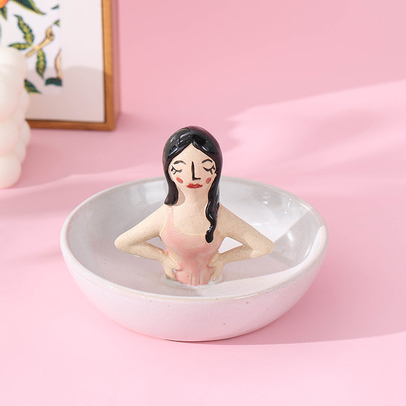 Ceramic jewellery tray new European jewelry storage tray creative ring earrings necklace jewelry decoration tray