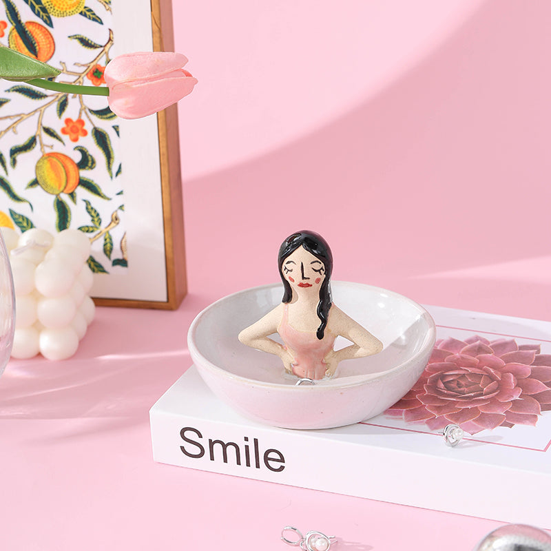 Ceramic jewellery tray new European jewelry storage tray creative ring earrings necklace jewelry decoration tray