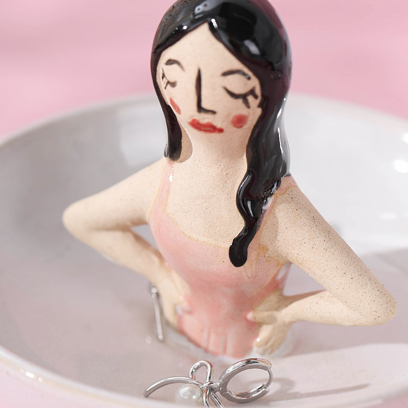 Ceramic jewellery tray new European jewelry storage tray creative ring earrings necklace jewelry decoration tray