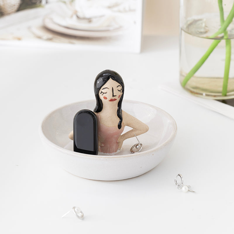 Ceramic jewellery tray new European jewelry storage tray creative ring earrings necklace jewelry decoration tray