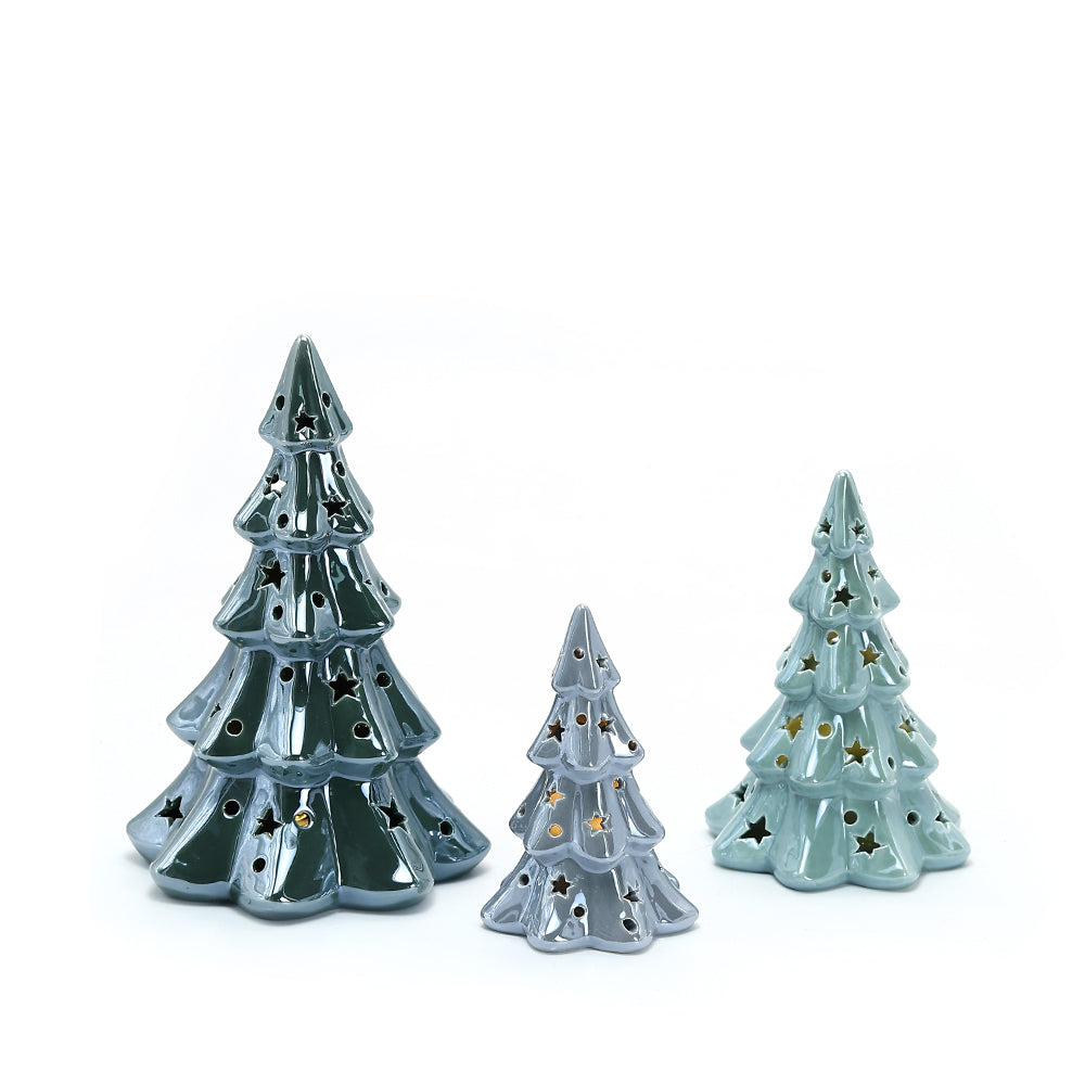 Custom Christmas Decoration Supplies Ceramic Xmas Tree With LED High quality LED Lighted Christmas tree decoration ceramic christmas tree