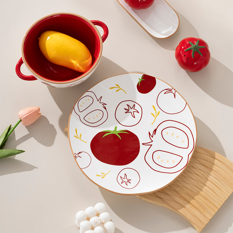 Tomato Pattern Ceramic Kitchen Utensils Ceramic Kitchenware Set Tableware Ceramic Tableware Set Collection Kitchenware Ceramic Speciality