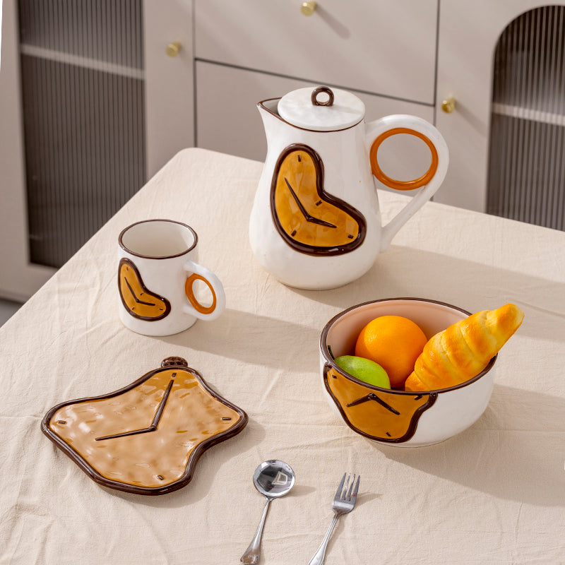 Ceramic Tableware Set Collection Kitchenware Ceramic Speciality Ceramic Clock Printed Tableware Set