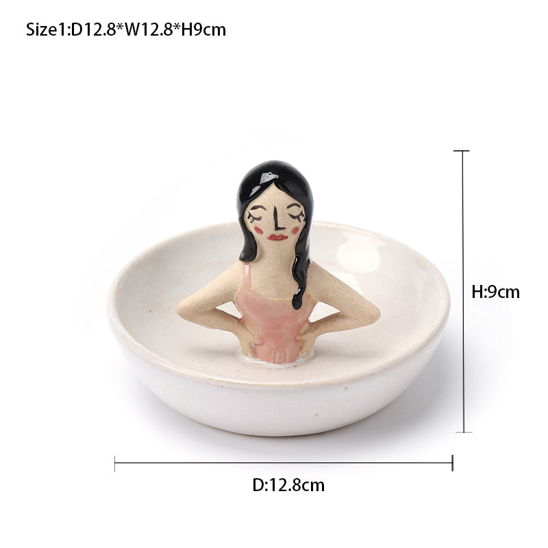 Ceramic jewellery tray new European jewelry storage tray creative ring earrings necklace jewelry decoration tray