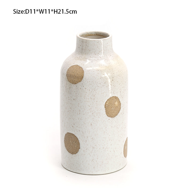 White Ceramic Boho Vase, Flower Vase for Pampas Grass, Nordic Minimalist Style, Modern Vase for Dining Room, Living Room, Wedding, Home, Entryway Decor