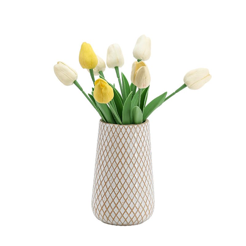 Ceramic flower pot and vase series Nordic style modern ceramic vase living room black white ceramic dry flower decorations vase ornaments