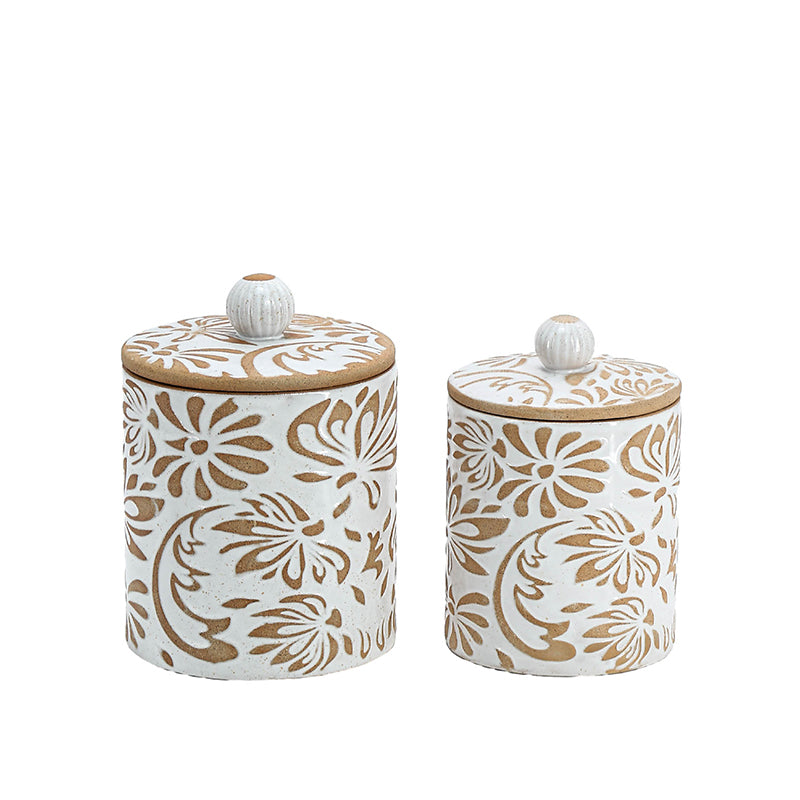 Custom Ceramic  Kitchen Cookie Candy  Storage Container Pottery  Coffee Tea Sugar Food  Storage Jar With Lids
