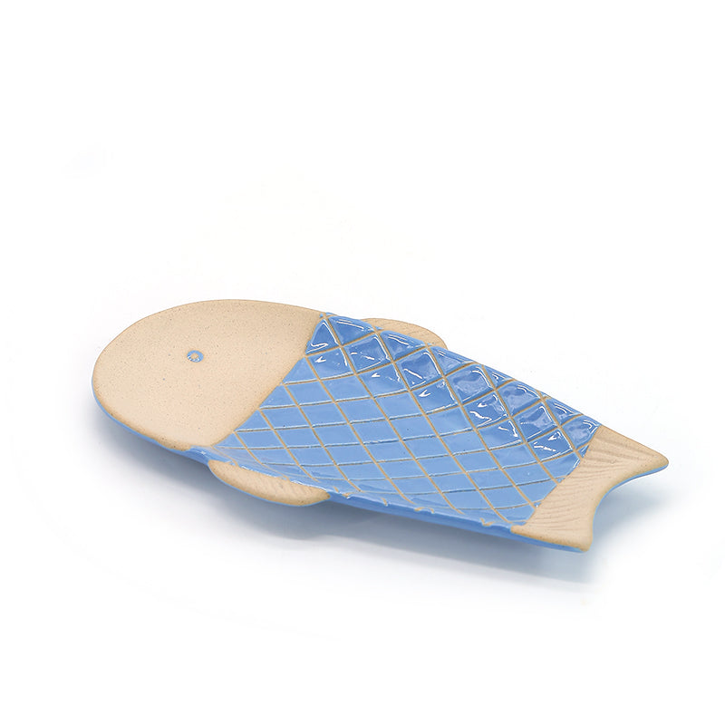 Factory direct high quality glazed small fish shaped ceramic dish plates