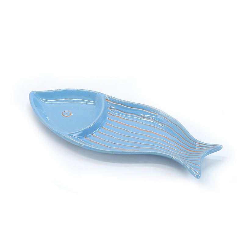 Factory direct high quality glazed small fish shaped ceramic dish plates