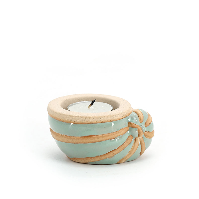 Ceramic Candle Holders Whale Nautical Candle Holders Decor: Set of 2 Hand-Painted Ocean Beach Themed Tealight Candle Holder Distressed, Rustic Coastal Home Decorations for Bathroom, Bedroom, Kitchen, Grey Blue