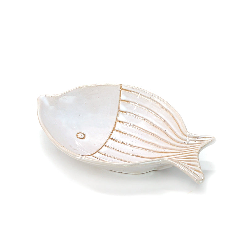 Ceramic Dinnerware Set  Bisque Fish Plates Set Of 3