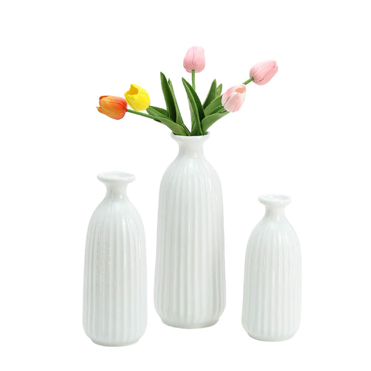 Nordic white vase modern shaped ceramic vase table decorative for interior decoration Ins ceramic white plain fired vase creative hotel porch hydroponic flower planting living room home furnishings wholesale