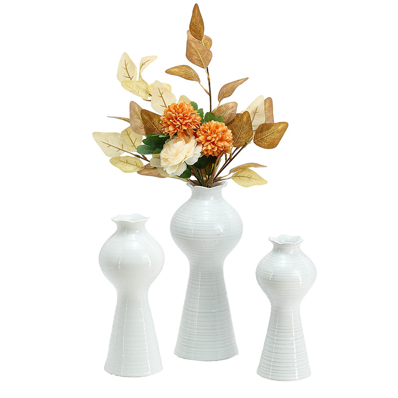 Nordic white vase modern shaped ceramic vase table decorative for interior decoration Ins ceramic white plain fired vase creative hotel porch hydroponic flower planting living room home furnishings wholesale