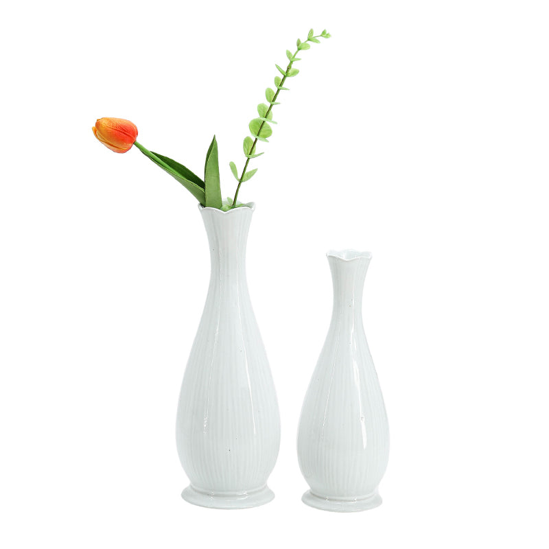 Nordic white vase modern shaped ceramic vase table decorative for interior decoration Ins ceramic white plain fired vase creative hotel porch hydroponic flower planting living room home furnishings wholesale
