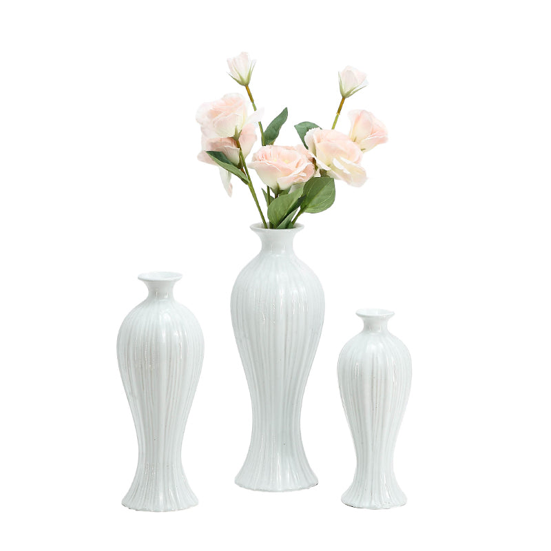 Nordic white vase modern shaped ceramic vase table decorative for interior decoration Ins ceramic white plain fired vase creative hotel porch hydroponic flower planting living room home furnishings wholesale