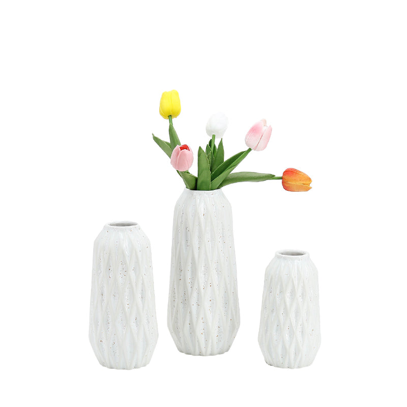 Nordic white vase modern shaped ceramic vase table decorative for interior decoration Ins ceramic white plain fired vase creative hotel porch hydroponic flower planting living room home furnishings wholesale