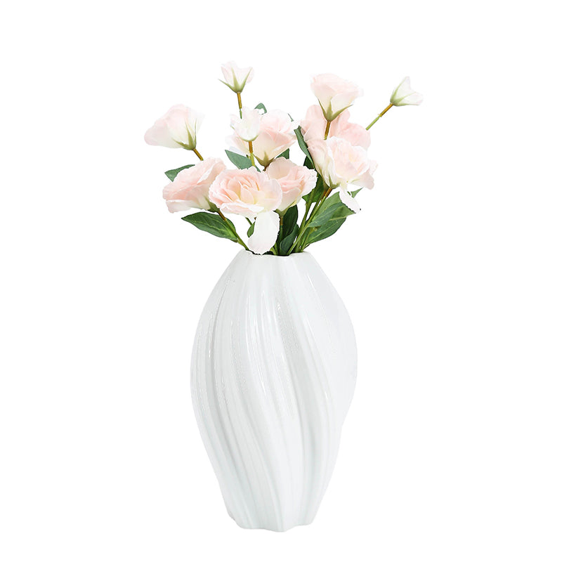 Nordic white vase modern shaped ceramic vase table decorative for interior decoration Ins ceramic white plain fired vase creative hotel porch hydroponic flower planting living room home furnishings wholesale