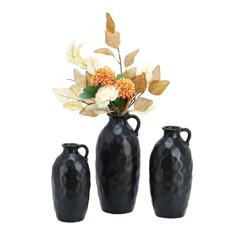 Ceramic Porcelain Flower Vases Bud Vases Black White Vase Set Suite For Home Decor