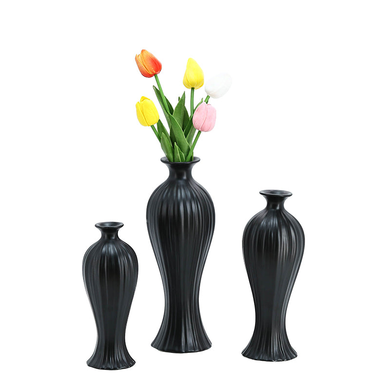 Ceramic Porcelain Flower Vases Bud Vases Black White Vase Set Suite For Home Decor