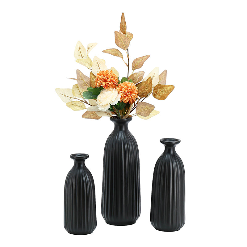 Ceramic Porcelain Flower Vases Bud Vases Black White Vase Set Suite For Home Decor