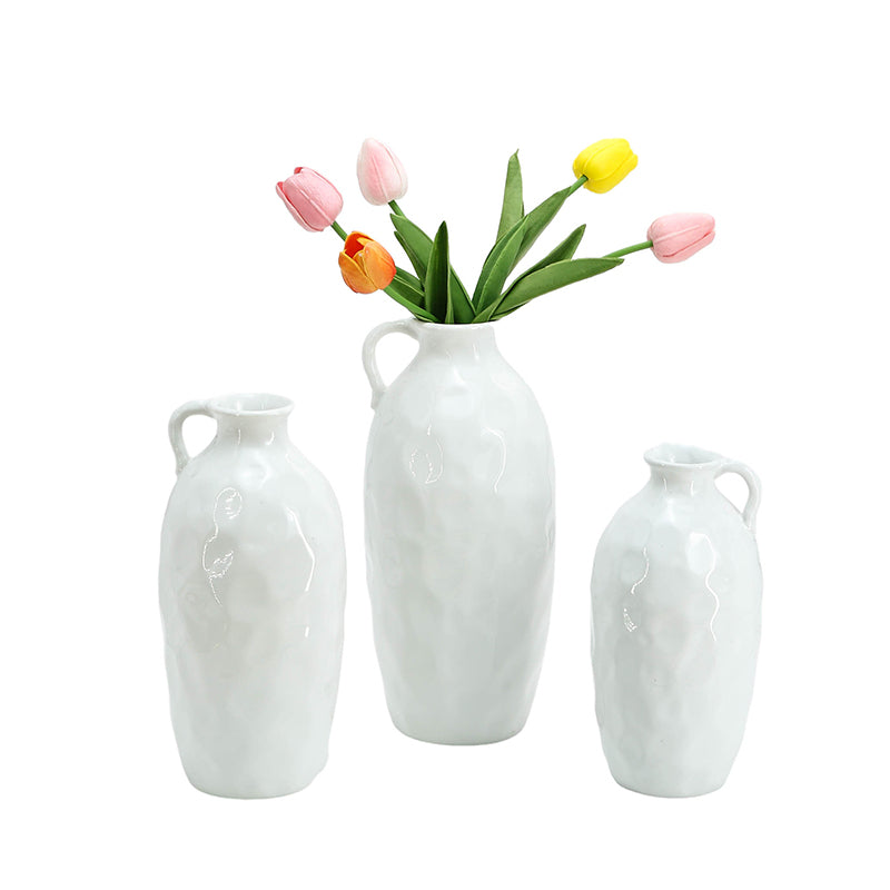 Nordic white vase modern shaped ceramic vase table decorative for interior decoration Ins ceramic white plain fired vase creative hotel porch hydroponic flower planting living room home furnishings wholesale