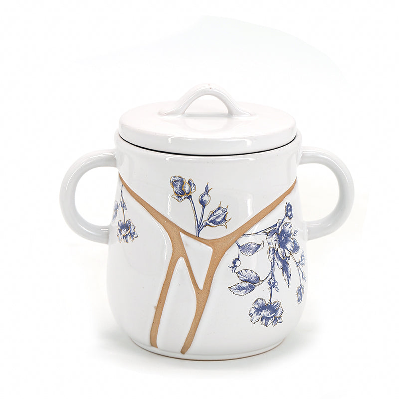 Ceramic Dinnerware Set Blue Flower Series kitchen supplies