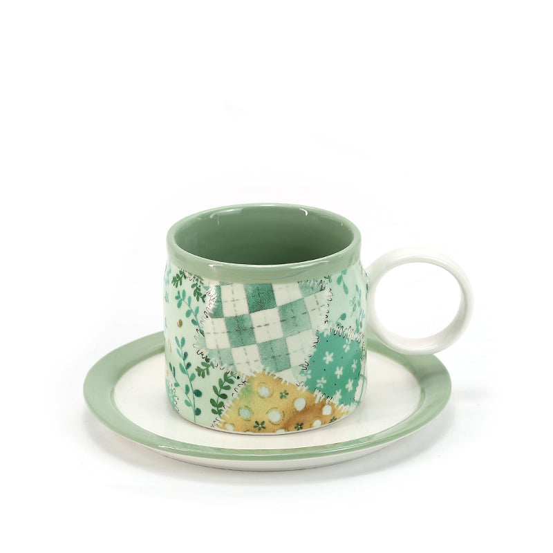 Ceramic Dinnerware Set Modern tableware green small fresh