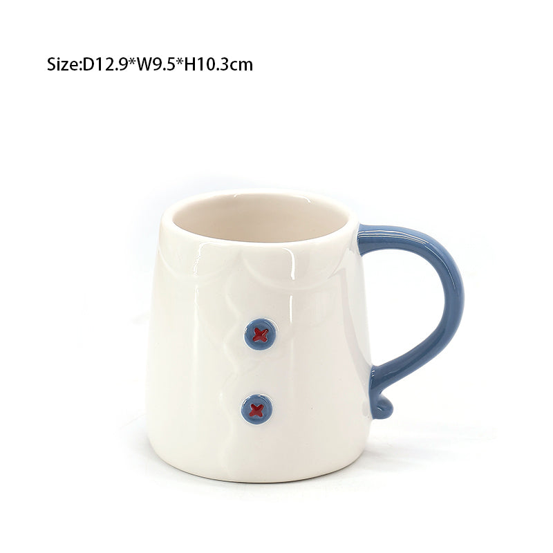 Cartoon 3D  Button Series Ceramic Tableware Ceramic Teacup Tableware Sets Ceramic Plate Ceramic Bowl Tableware
