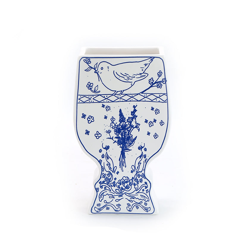Ceramic vase modern handicraft vase personalized design blue and white porcelain