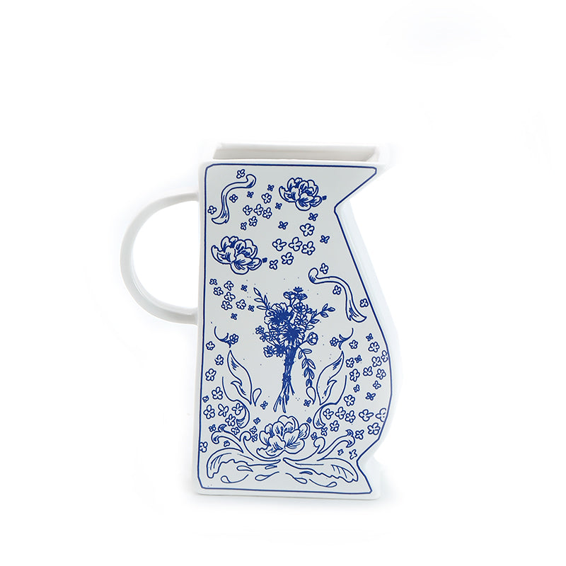 Ceramic vase modern handicraft vase personalized design blue and white porcelain