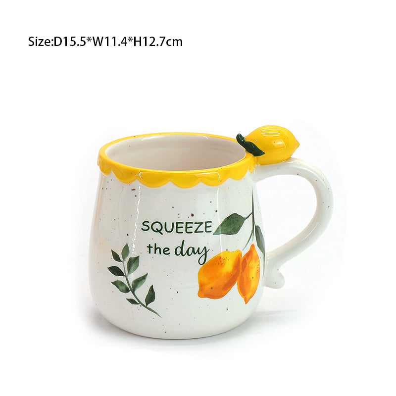 Cartoon 3D Fruit Design  Ceramic Teacup Cute Coffee Mug Tableware Sets Ceramic Plate Ceramic Bowl Tableware
