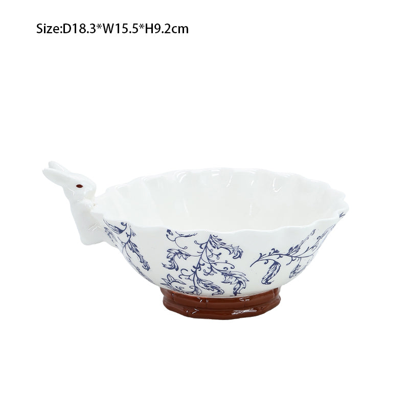 Rabbit Tableware Set Exquisite 3D Rabbit Ceramic Dinner Plate Household Ceramic Dish Set for Kitchen