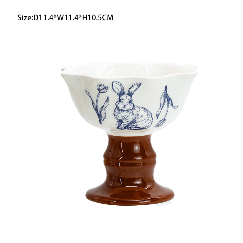 Rabbit Tableware Set Exquisite 3D Rabbit Ceramic Dinner Plate Household Ceramic Dish Set for Kitchen