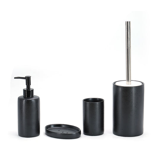 Modern European Style Black White Flower Matte Home Bathroom 4 Piece Set (Total 4 Pieces) Luxury Bathroom Products Hotel Supplies