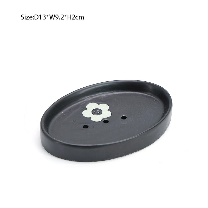 Modern European Style Black White Flower Matte Home Bathroom 4 Piece Set (Total 4 Pieces) Luxury Bathroom Products Hotel Supplies