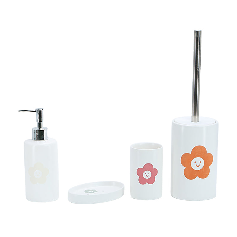 Modern European Style Black White Flower Matte Home Bathroom 4 Piece Set (Total 4 Pieces) Luxury Bathroom Products Hotel Supplies
