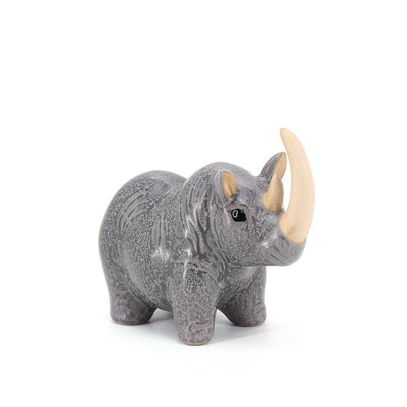 Rhino Plant Box Dark Mini Ceramic Planter Cute Animal Succulent Planter Decoration