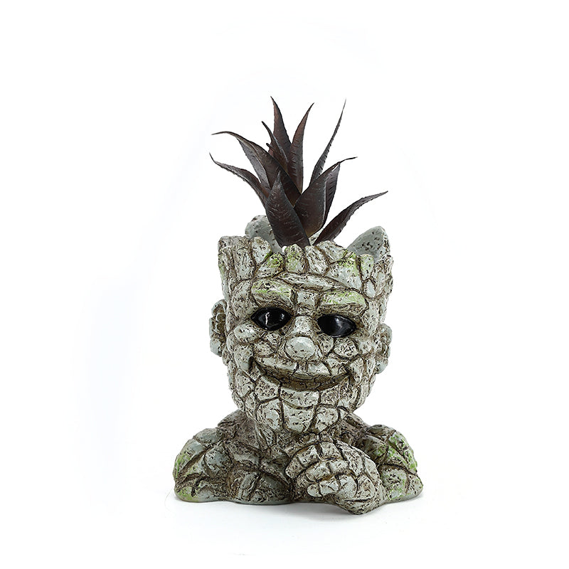 Human head green planter Succulent tree man Plant pots Guardians of the Galaxy Creative Gollum Home Decoration