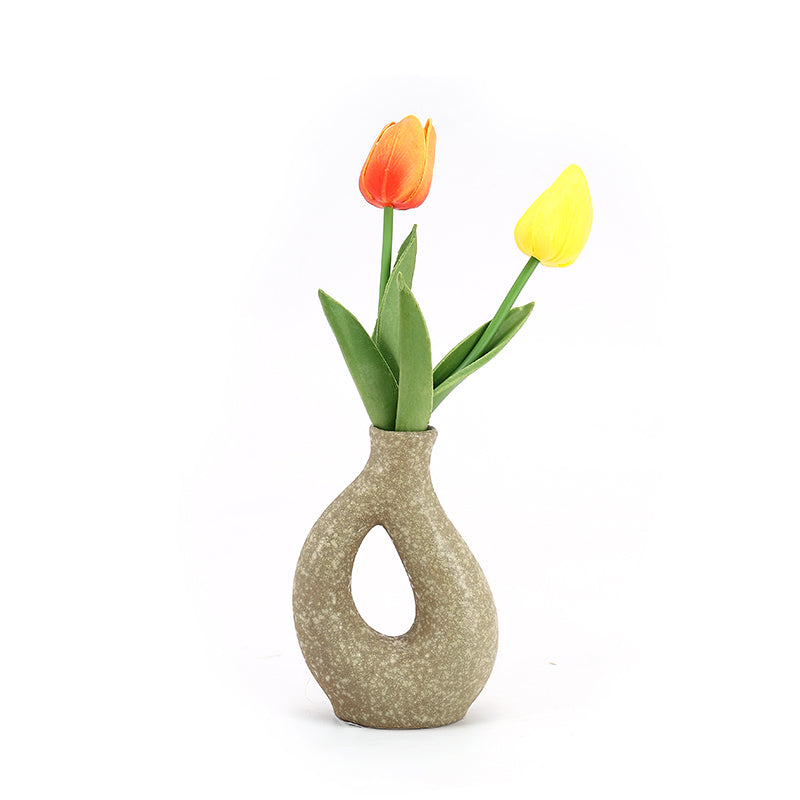 Home Decoration  Scandinavian Modern Rustic Contemporary Decor Wholesale Ceramic Vase Flowers Ceramic Vase with Artificial Plants