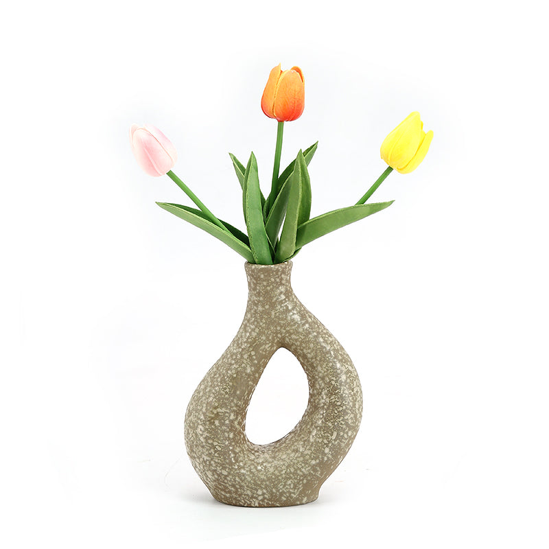 Home Decoration  Scandinavian Modern Rustic Contemporary Decor Wholesale Ceramic Vase Flowers Ceramic Vase with Artificial Plants