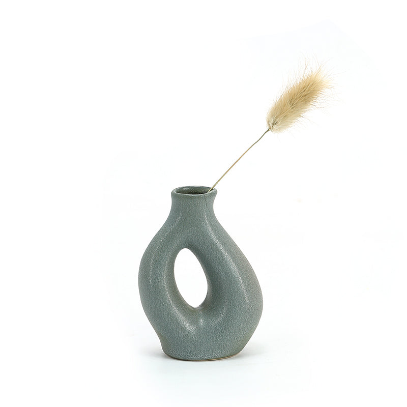 Best selling simple circle porcelain vases tabletop decor ceramic flower vase for home decoration
