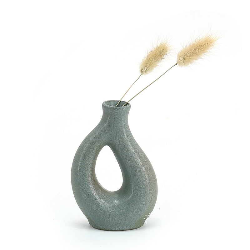 Best selling simple circle porcelain vases tabletop decor ceramic flower vase for home decoration
